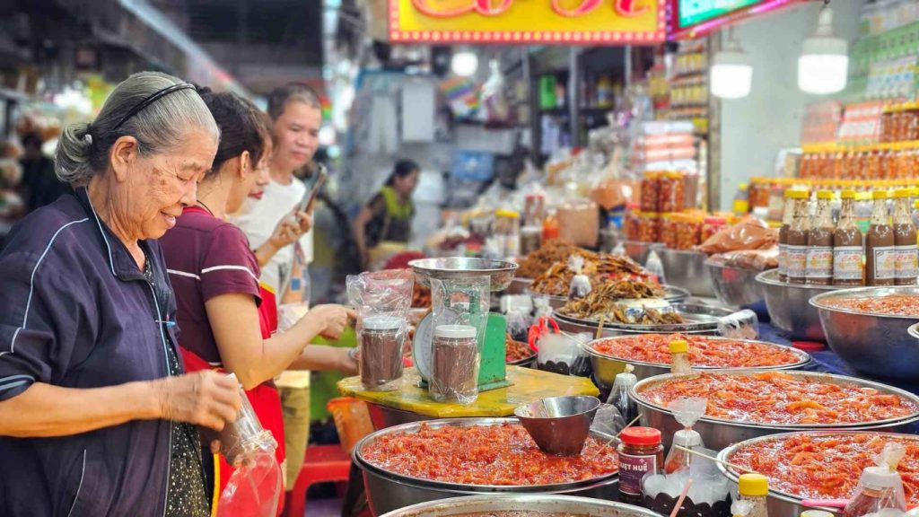 Street food at Dong Ba Market Hue