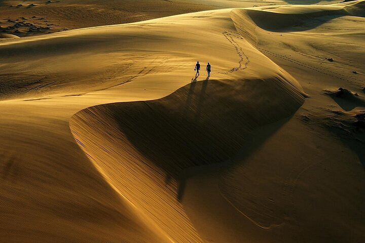 Long shadows on sand textures