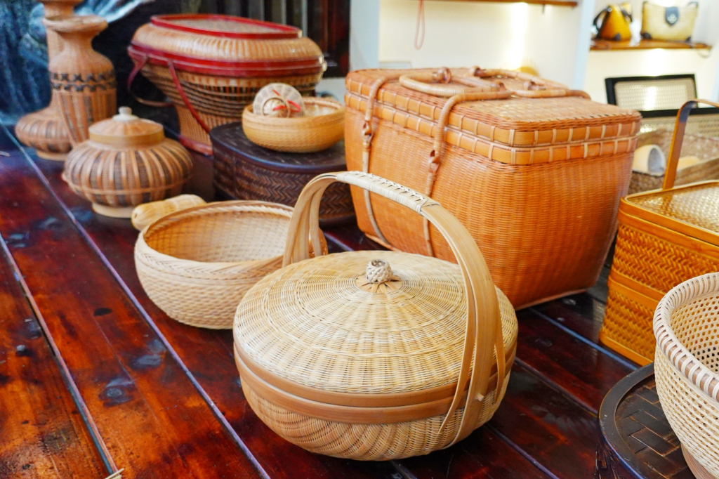 Bamboo handicraft displays
