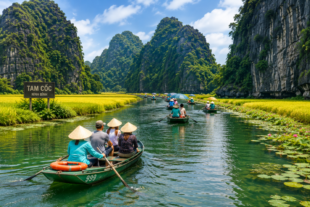 Tam Coc boats on Ngo Dong Rive